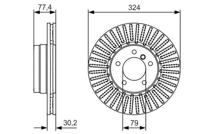 BOSCH 0986479D39 Brake Disc Front Vented 324mm Outer Ø For BMW 5 Series 6 Series