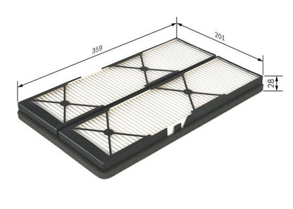BOSCH 1987432044 Cabin Air Filter 369mm Fits Mercedes-Benz V-Class Vito