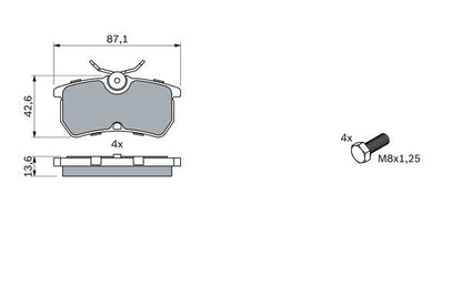 BOSCH 0986494011 Brake Pad Set For Disc Brake 13.6mm Thickness Fits FORD