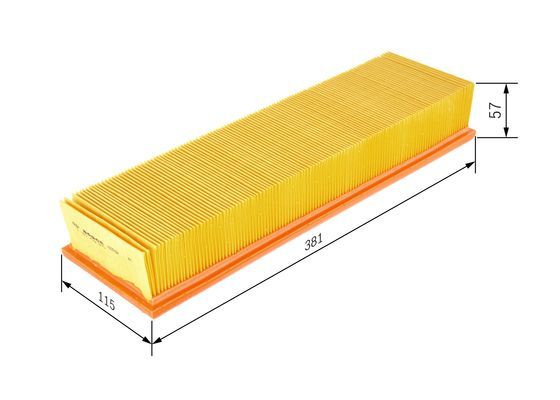 BOSCH 1457429079 Air Filter 381mm Insert For Bedford Opel Renault Vauxhall Volvo