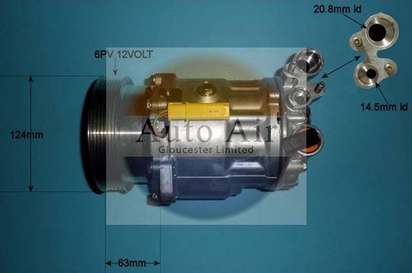 AUTO AIR 14-0221 Air Conditioning Compressor Fits Citroen C5 C6 Peugeot 407 607
