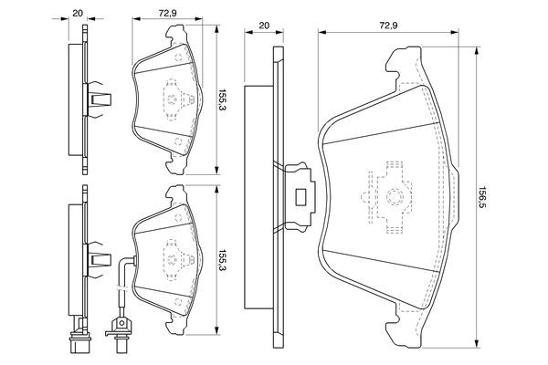 BOSCH 0986494103 Brake Pad Set For Disc Brake Front Fits Audi Seat Skoda VW