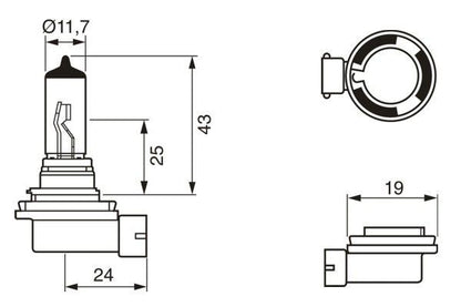 BOSCH 1987302481 Spotlight Bulb Fits KÄSSBOHRER MAN MERCEDES-BENZ VAN HOOL