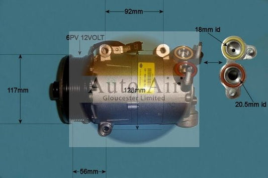 AUTO AIR 14-1046 Air Compressor A/C Air Conditioning Fits Ford Land Rover