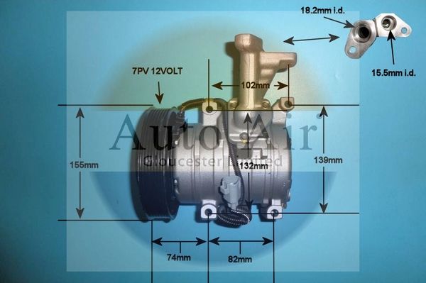 AUTO AIR 14-5344R Air Compressor A/C Air Conditioning Fits Toyota Avensis