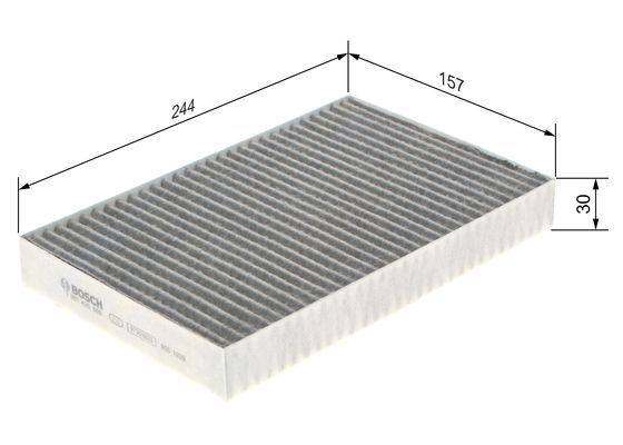BOSCH 1987435569 Cabin Air Filter 244mm Activated Carbon Fits Tesla Model S