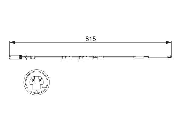 BOSCH 1987473524 Brake Pad Wear Warning Contact Front 815mm Length Fits Mini