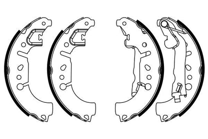 BOSCH 0986487956 Brake Shoes Rear 42.5mm Width Fits Fiat 500L Fiorino Qubo Tipo