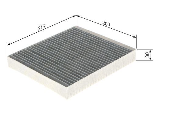 BOSCH 1987435592 Cabin Air Filter 216mm Activated Carbon Fits Nissan Subaru