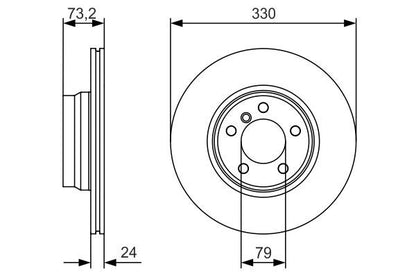 BOSCH 0986479A06 Brake Disc Front Vented Fits BMW 2 Series 3 Series 4 Series