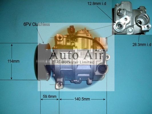 AUTO AIR 14-9691 Air Compressor A/C Air Con Air Conditioning Fits Audi A4