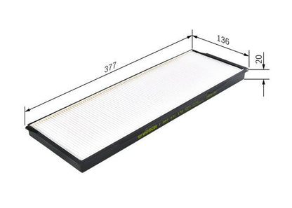 BOSCH 1987431172 Cabin Air Filter 376.5mm Length Particulate Fits RENAULT SCANIA