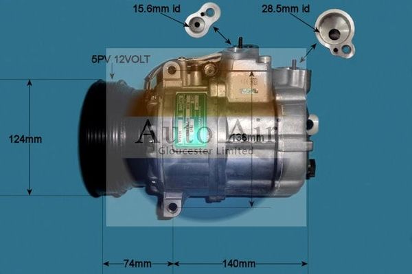AUTO AIR 14-1112 Air Compressor A/C Air Conditioning Fits Land Rover MG Rover