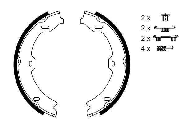 BOSCH 0986487725 Brake Shoe Set For Parking Brake Rear For Mercedes-Benz S-Class