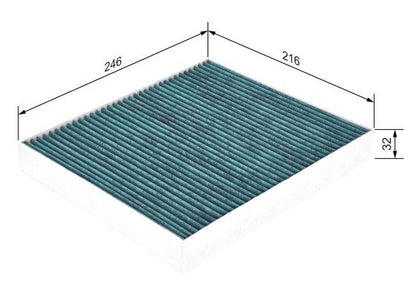 BOSCH 0986628504 Cabin Air Filter Fits Audi Mercedes-Benz Puch Seat Skoda VW