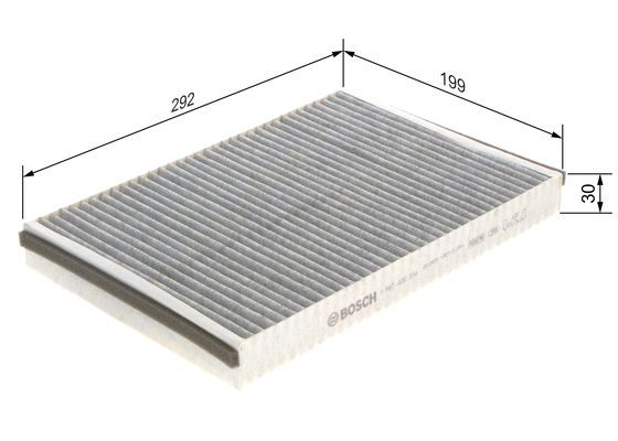 BOSCH 1987435514 Cabin Air Filter 292mm Activated Carbon Fits Opel Vauxhall
