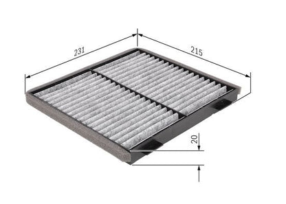BOSCH 1987432363 Cabin Air Filter 220mm Activated Carbon Fits Volvo S40 V40