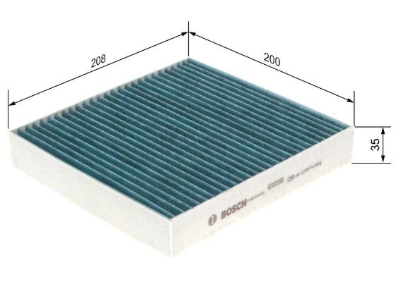 BOSCH 0986628540 Cabin Air Filter 208.2mm Fits Dacia Lada Nissan Renault