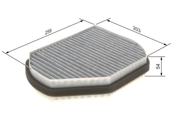 BOSCH 1987432301 Cabin Air Filter 270.5mm 54mm Height For Chrysler Mercedes-Benz