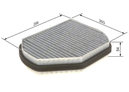 BOSCH 1987432301 Cabin Air Filter 270.5mm 54mm Height For Chrysler Mercedes-Benz