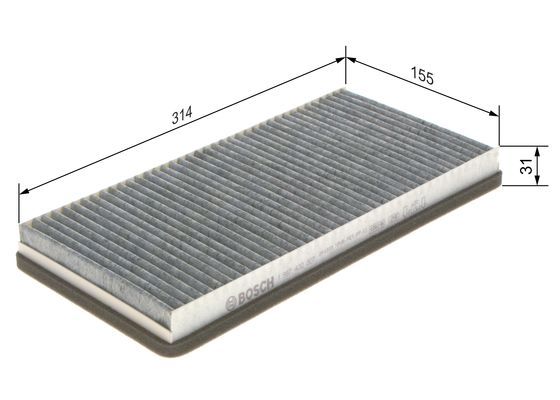 BOSCH 1987432307 Cabin Air Filter 324mm 31mm Height Fits Peugeot 406 Porsche 911