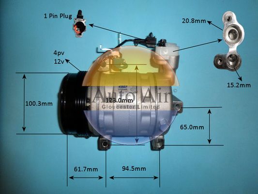 AUTO AIR 14-9761P Air Conditioning Compressor Fits Subaru Forester Impreza