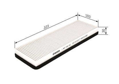 BOSCH 1987432041 Cabin Air Filter 323mm Length Particulate Fits Peugeot 306
