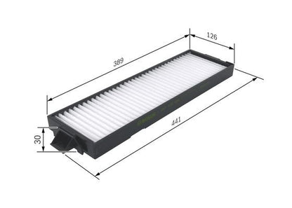 BOSCH 1987432096 Cabin Air Filter 441mm Length Particulate Fits Saab 900 9-3