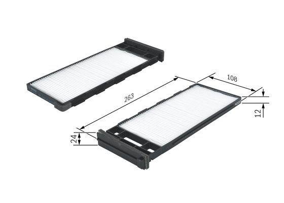 BOSCH 1987435006 Cabin Air Filter 272mm Length Particulate Fits Nissan Patrol GR