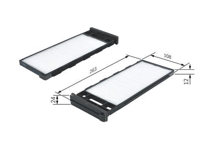 BOSCH 1987435006 Cabin Air Filter 272mm Length Particulate Fits Nissan Patrol GR