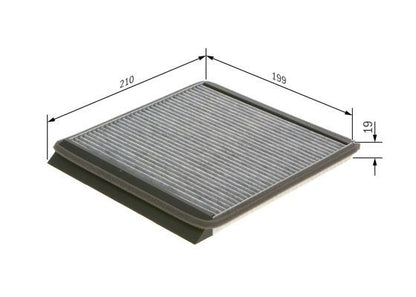 BOSCH 1987435533 Cabin Air Filter 216.3mm Activated Carbon Fits Citroën Peugeot
