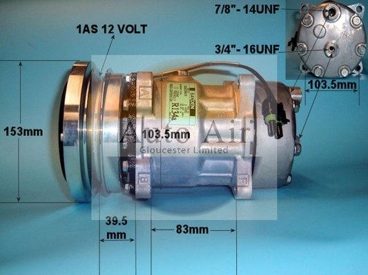 AUTO AIR 14-0016 Air Compressor A/C Air Conditioning Fits Ford Cortina Estate