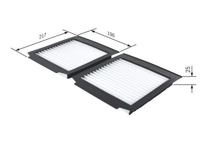 BOSCH 1987432169 Cabin Air Filter 217mm Particulate Fits Land Rover Range Rover