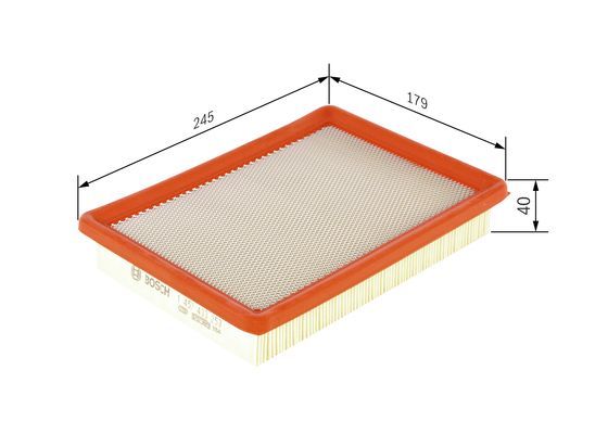 BOSCH 1457433253 Air Filter 245mm Insert Fits Alfa Romeo Fiat Innocenti Lancia