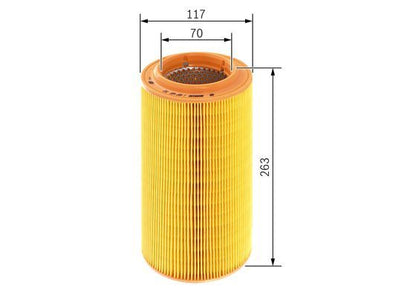 BOSCH 1457433712 Air Filter 116.7mm Outer Ø Insert Fits Seat Arosa VW Lupo Polo