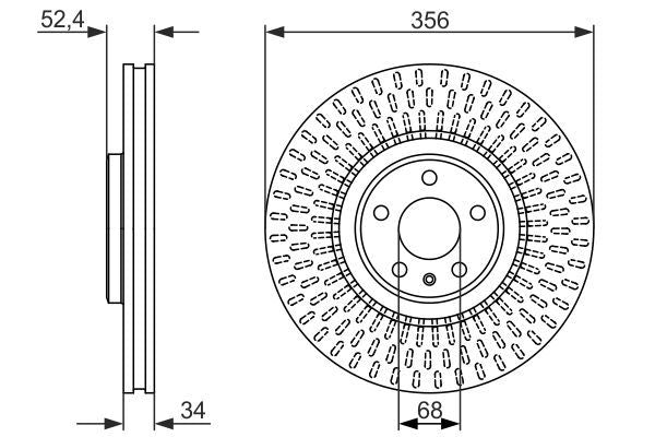 BOSCH 0986479748 Brake Disc Front Vented 356mm Ø Fits Audi A6 A6 Allroad A7 A8