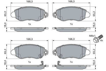 BOSCH 0986494047 Brake Pad Set For Disc Front 18.4mm Thickness Fits Ford Transit