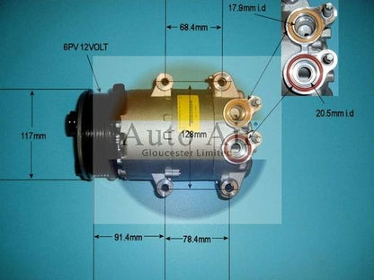 AUTO AIR 14-9763 Air Compressor A/C Air Con Air Conditioning Fits Ford Fiesta
