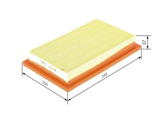 BOSCH 1457433269 Air Filter 245mm Insert Fits Fiat Panda Uno Piaggio Porter