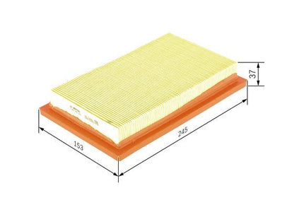 BOSCH 1457433269 Air Filter 245mm Insert Fits Fiat Panda Uno Piaggio Porter