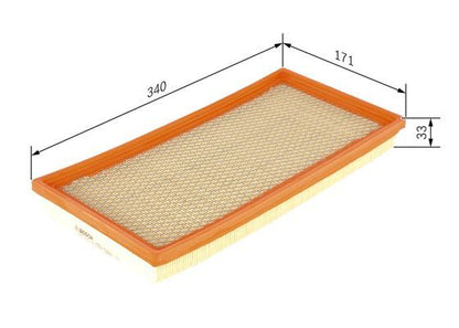BOSCH 1987429179 Air Filter 340mm Length Insert Fits Kia Carens Mentor Shuma