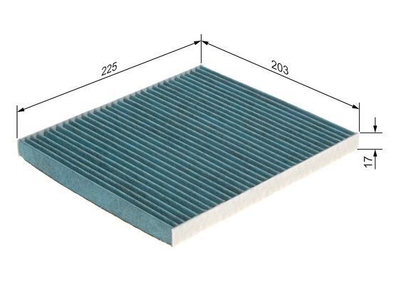 BOSCH 0986628556 Cabin Air Filter 225mm Length 17mm Height Fits Hyundai Kia