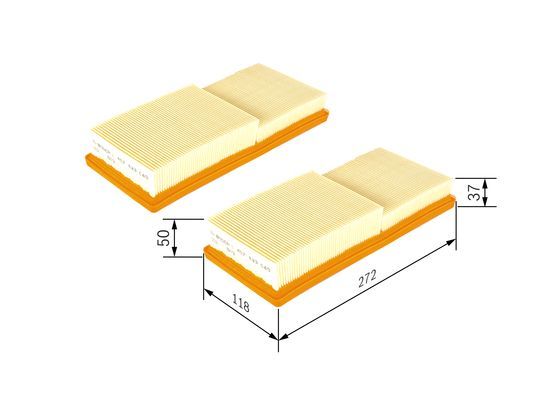 BOSCH 1457433049 Air Filter 272mm Fits Chrysler Crossfire Mercedes-Benz SLK