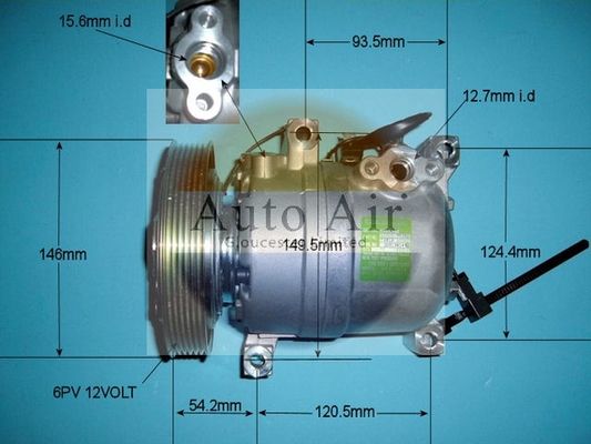 AUTO AIR 14-6072 Air Compressor A/C Air Conditioning Fits Nissan Primera