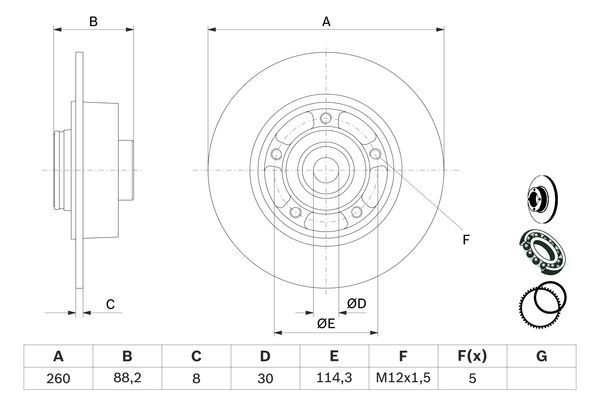 BOSCH 0986479761 Brake Disc Rear Fits Renault Clio Grand Scenic Megane Scenic
