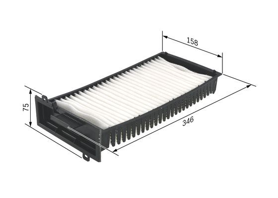 BOSCH 1987432198 Cabin Air Filter 346mm Length Particulate Fits Citroën C5