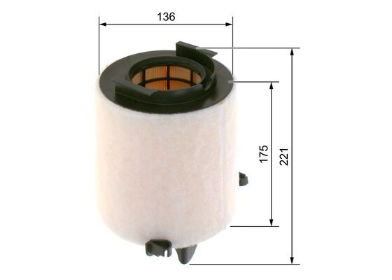 BOSCH 1457433576 Air Filter 136mm Outer Ø Insert Fits Audi Seat Skoda VW