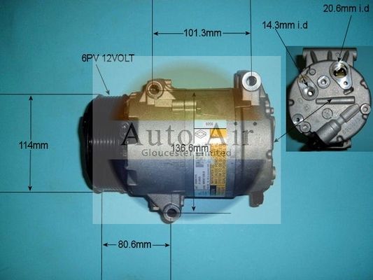 AUTO AIR 14-9720 Air Compressor A/C Air Conditioning Fits Renault Espace