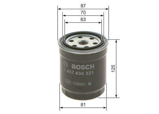 BOSCH 1457434321 Fuel Filter Spin-On 80.5mm Ø Fits Citroën Fiat Peugeot Rover