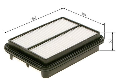 BOSCH 1987429123 Air Filter 223mm Length Insert 53mm Height Fits Daihatsu Toyota
